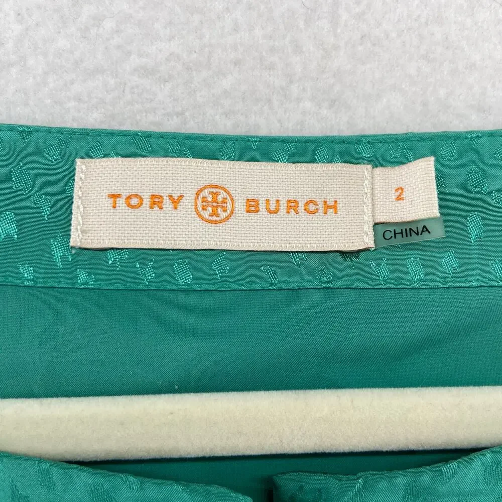 Tory Burch Kathy Silk Dress Size 2 Green‎